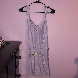Lavender Daisy Print Summer Dress
